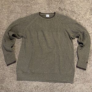 Columbia Sweater Mens XL Brown Ribbed Knit Cotton Crewneck Pullover Casual Comfy